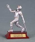 This is a image of a pewter color male baseball home run batter