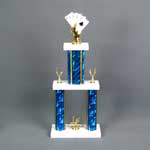 This is a two column trophy with a poker hand top