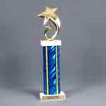 This is a image of a rising star on a rectangle column trophy