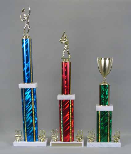 Image of three multi tere trophies